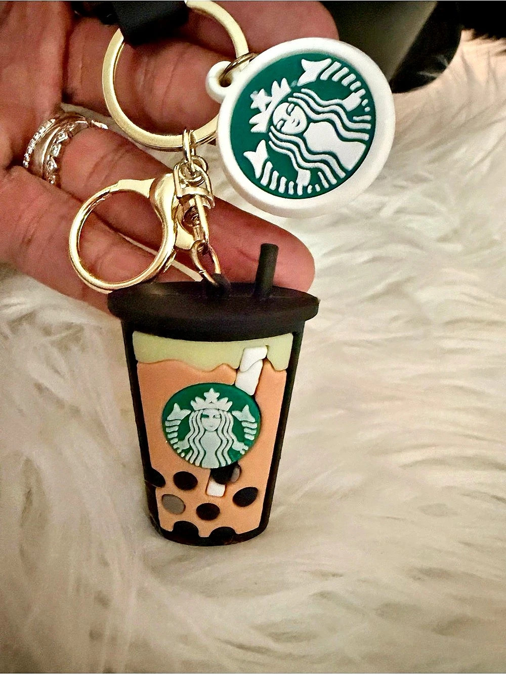 Starbucks Bubble Tea Keychain in Black & Green - Picture 3 of 3